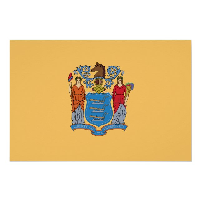Poster Drapeau de l'État du New Jersey (Devant)