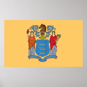 Poster drapeau de l'État du New Jersey