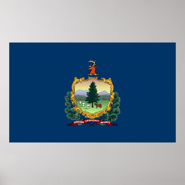 Poster Drapeau de l'État du Vermont (Devant)
