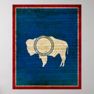 Poster Drapeau de l'État du Wyoming