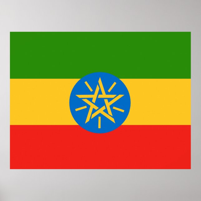 Poster Drapeau de l'Éthiopie (Devant)