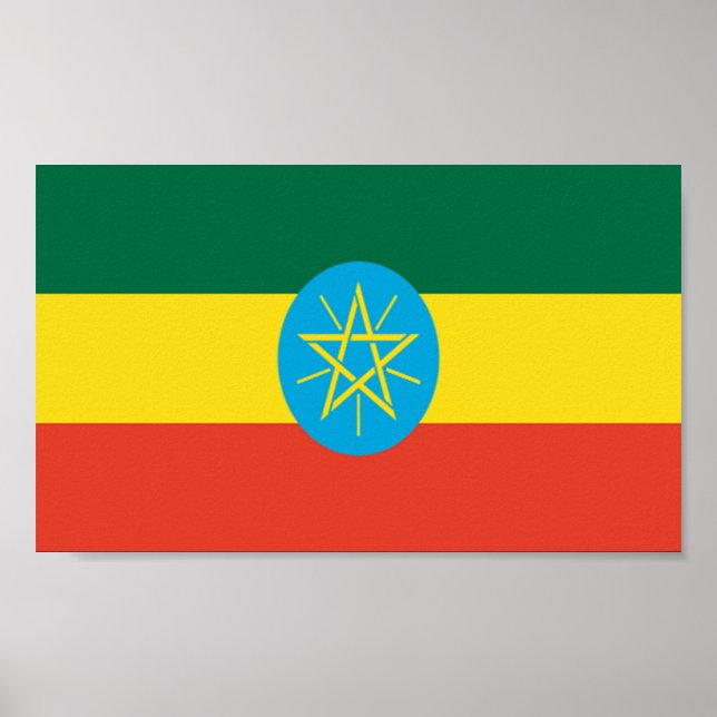 Poster Drapeau de l'Éthiopie (Devant)