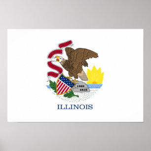 Poster Drapeau de l'Illinois
