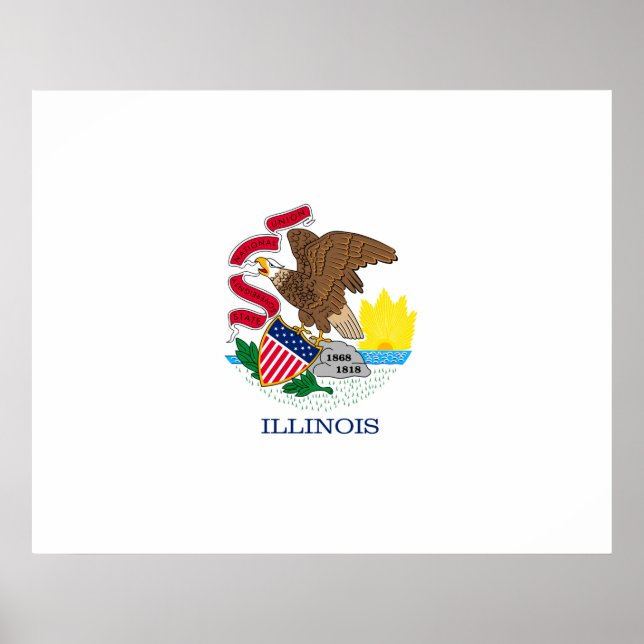Poster Drapeau de l'Illinois (Devant)