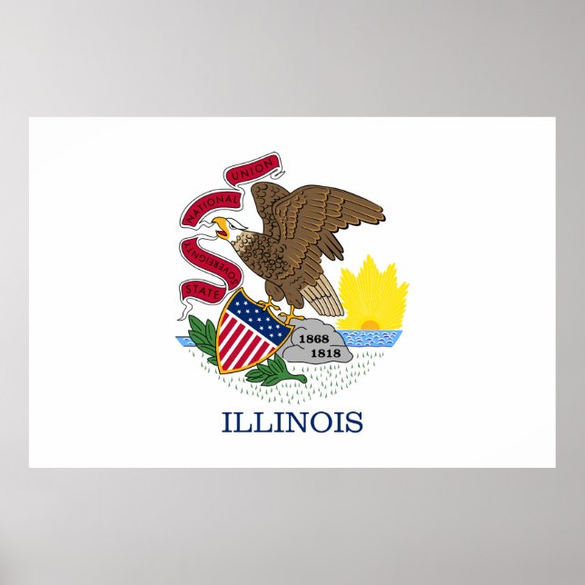 Poster Drapeau de l'Illinois (Devant)