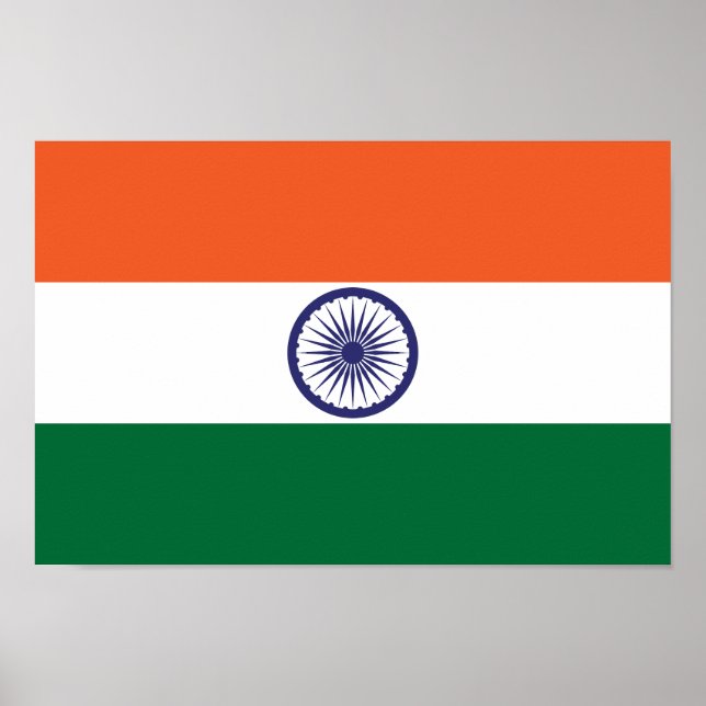 Poster Drapeau de l'Inde (Devant)