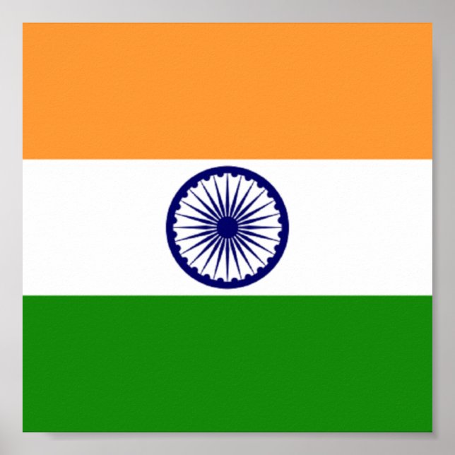 Poster Drapeau de l'Inde Poster11x11 (Devant)