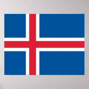 Poster Drapeau de l'Islande