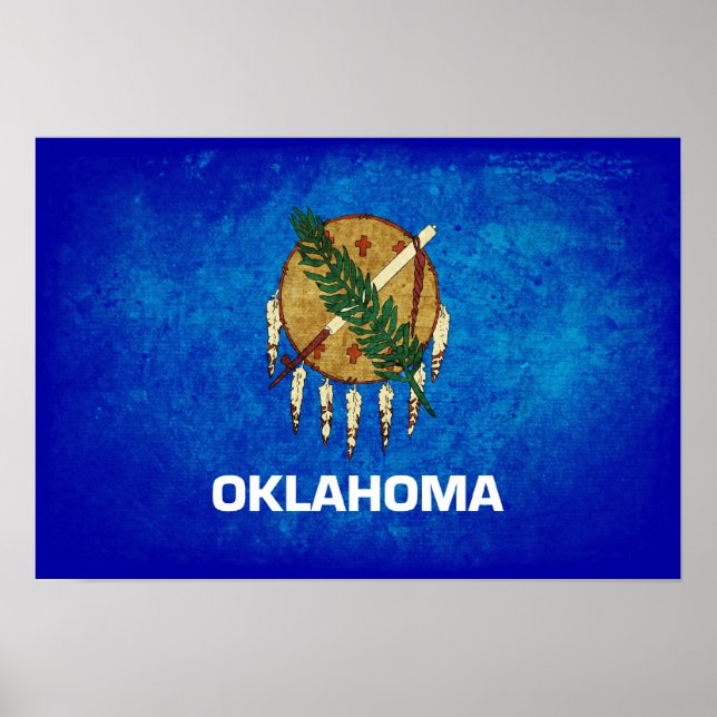 Poster Drapeau de l'Oklahoman ; (Devant)