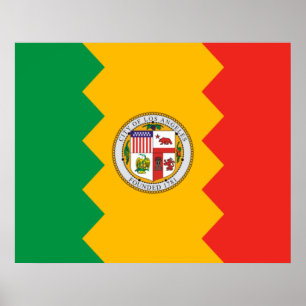 Poster Drapeau de Los Angeles (Californie, USA)