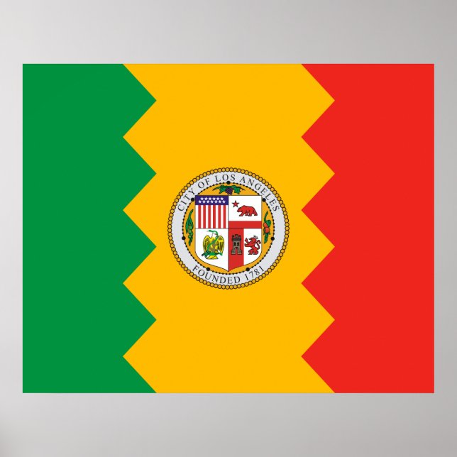 Poster Drapeau de Los Angeles (Californie, USA) (Devant)