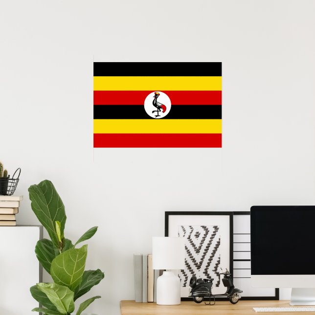 Poster Drapeau de l'Ouganda (Bureau à domicile)