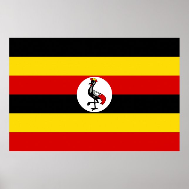 Poster Drapeau de l'Ouganda (Devant)