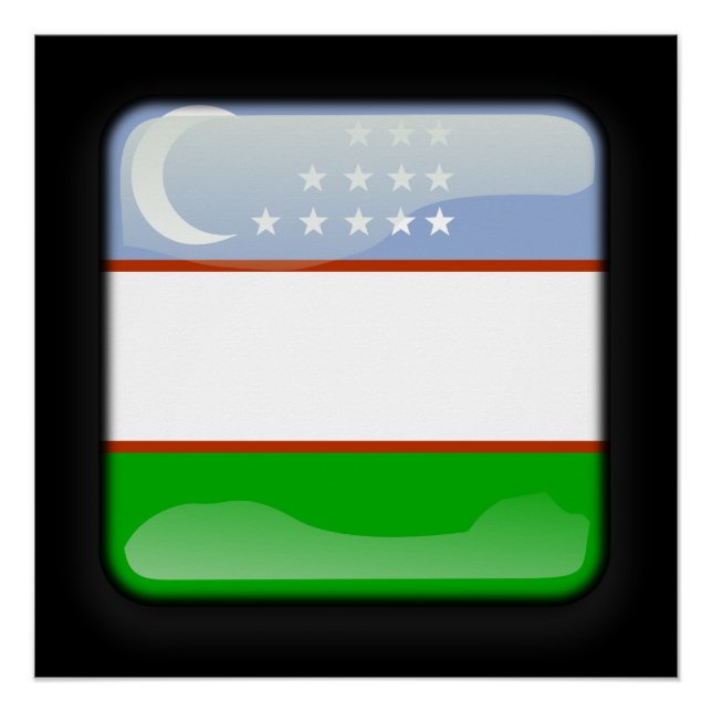 Poster Drapeau de l'Ouzbékistan (Devant)