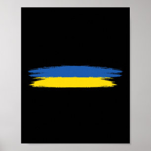 Poster Drapeau De L'Ukraine Avec Couleurs Bleu Et Jaune P