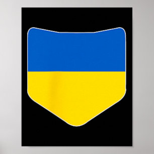 Poster Drapeau de l'Ukraine avec poche de drapeau ukraini