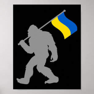 Poster Drapeau de l'Ukraine ou drapeau ukrainien sur le d