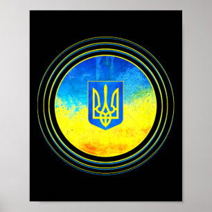 Poster Drapeau de l'Ukraine Soutenez l'Ukraine Anti-Pouti
