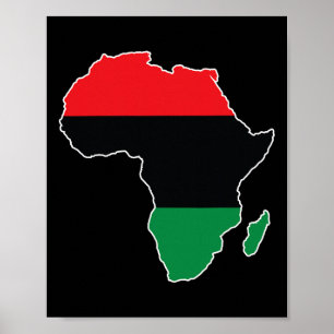 Poster Drapeau de l'Unia panafricain Carte du continent H