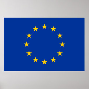 Poster Drapeau de l'Union européenne (UE) (Europe)
