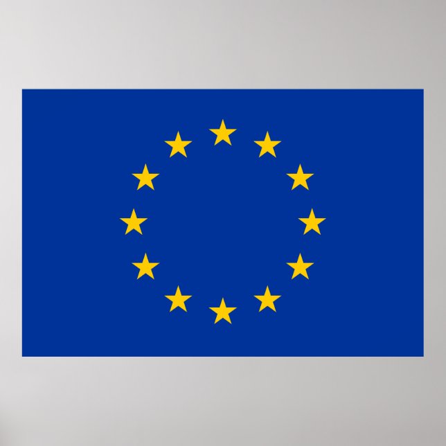 Poster Drapeau de l'Union européenne (UE) (Europe) (Devant)