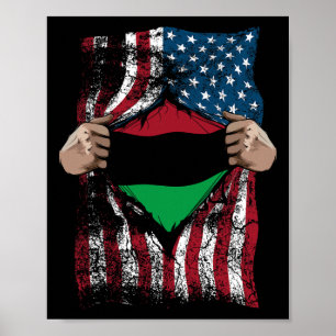 Poster Drapeau de l'Union panafricaine Loyal Afro-américa