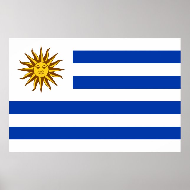 Poster Drapeau de l'Uruguay (Devant)