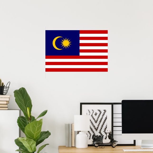 Poster Drapeau de Malaisie (Bureau à domicile)