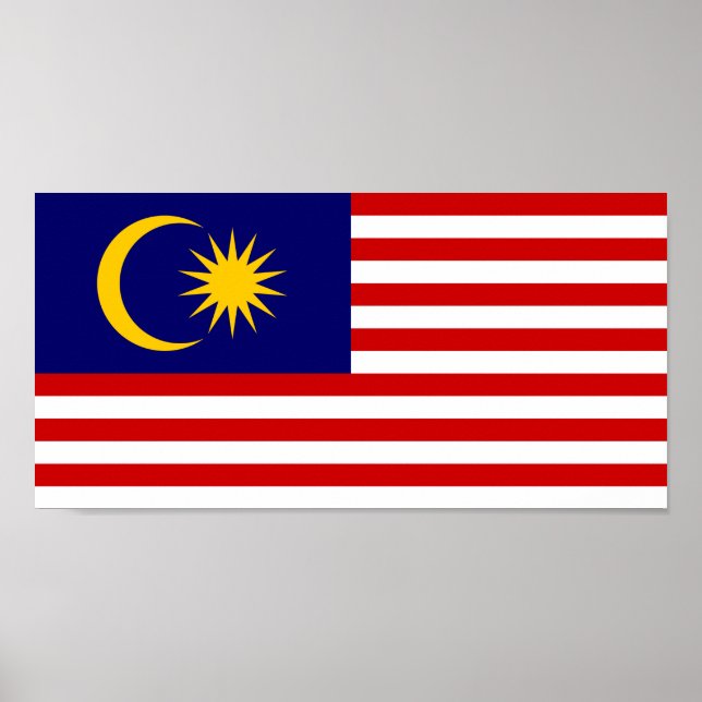 Poster Drapeau de Malaisie (Devant)