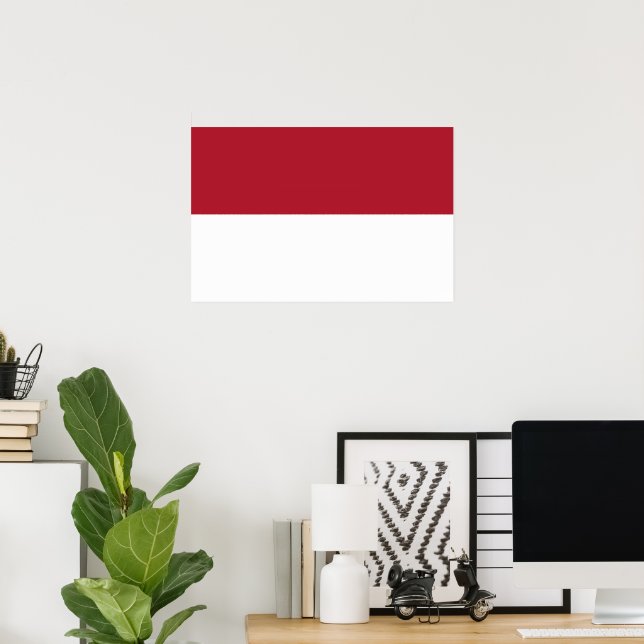 Poster Drapeau de Monaco (Bureau à domicile)
