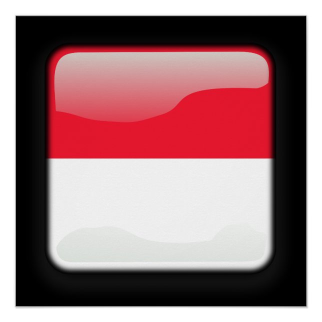 Poster Drapeau de Monaco (Devant)