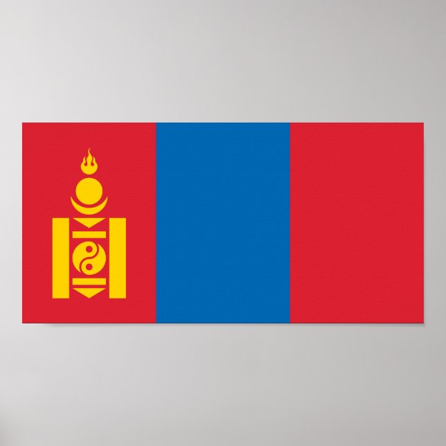 Poster Drapeau de Mongolie (Devant)