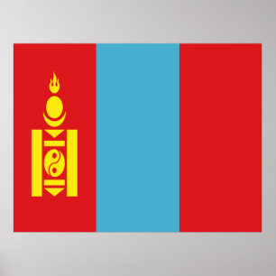 Poster Drapeau de Mongolie