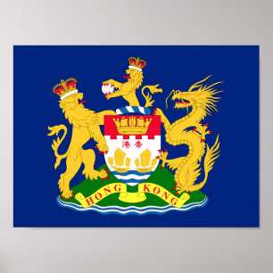 Poster Drapeau de mouvement d'autonomie de Hong Kong -