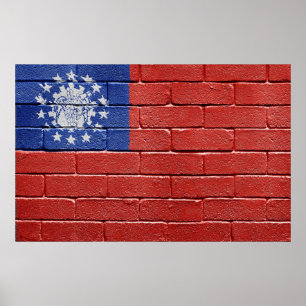 Poster Drapeau de Myanmar