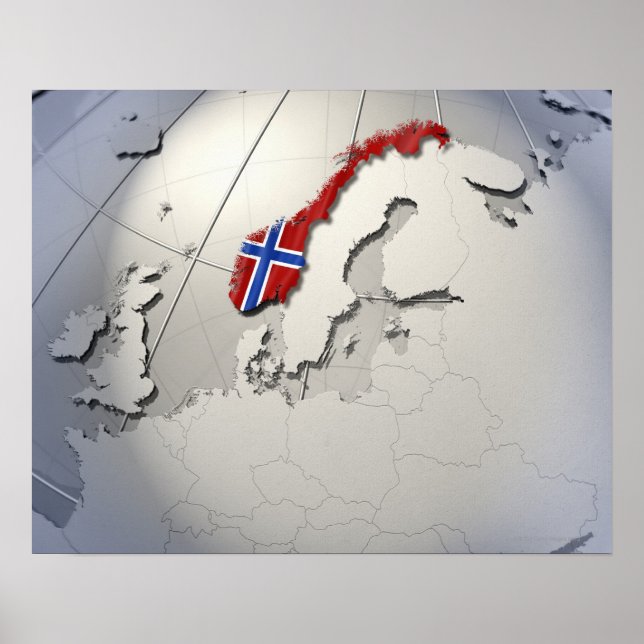 Poster Drapeau de Norway (Devant)
