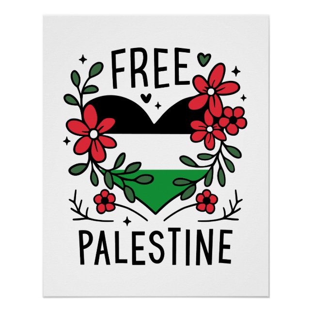 Poster Drapeau de palestine libre (Devant)
