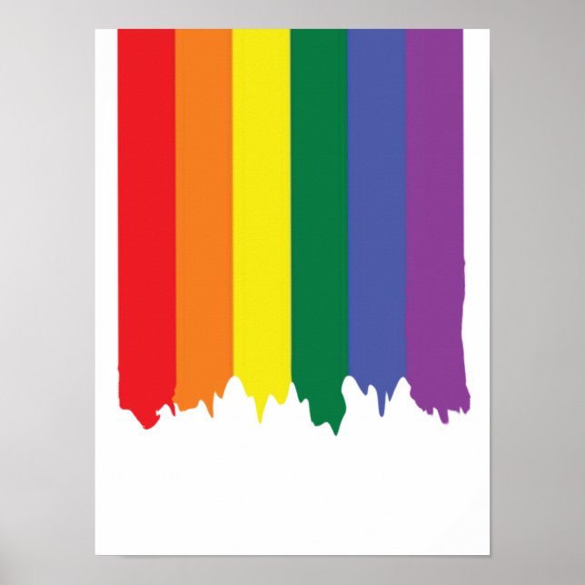 Poster Drapeau de peinture arc-en-ciel gay pride (Devant)