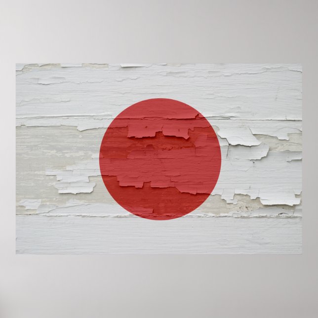 Poster Drapeau de peinture patinée du Japon (Devant)