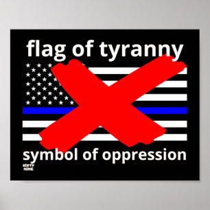 Poster Drapeau de police de la ligne bleue "DRAPEAU DE TY