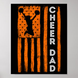 Poster Drapeau de pom-pom girls orange Cheer Dad