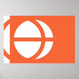 Poster Drapeau de préfecture de Nagano, Japon