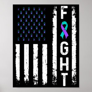 Poster Drapeau de prévention du suicide masculin Lutte co