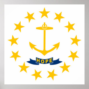 Poster Drapeau de Rhode Island (État des États-Unis)