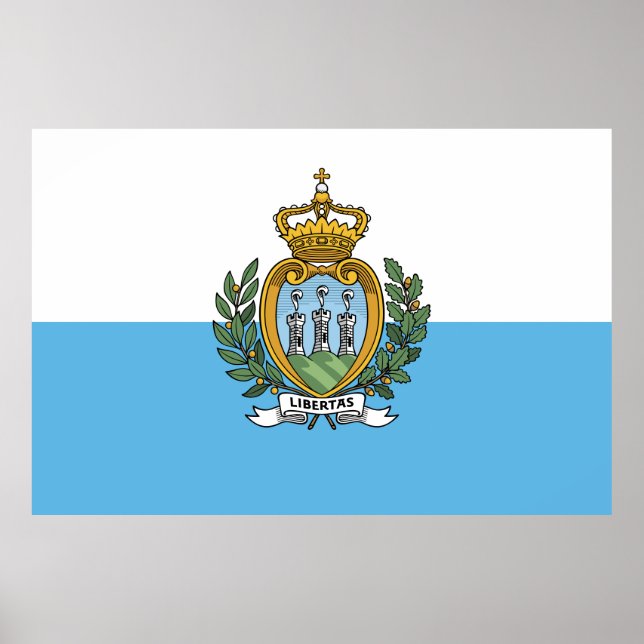 Poster Drapeau de Saint-Marin (Devant)
