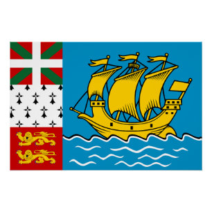 Poster Drapeau de Saint-Pierre-et-Miquelon