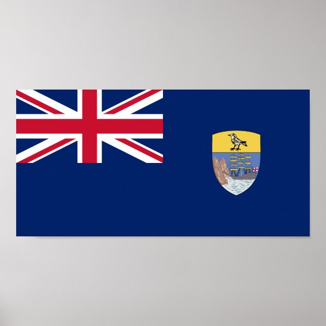 Poster Drapeau de Sainte-Hélène (Devant)