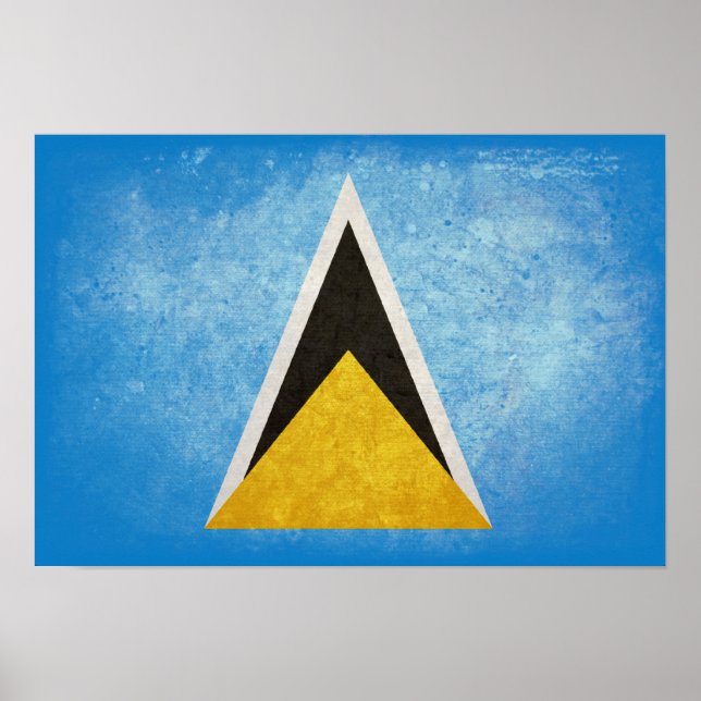 Poster Drapeau de Sainte-Lucie (Devant)