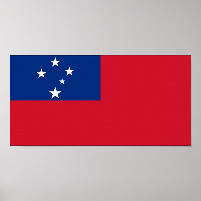 Poster Drapeau de Samoa (Devant)