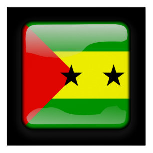 Poster Drapeau de Sao Tomé-et-Principe